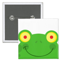 cute peeking cartoon frog froggy face pin