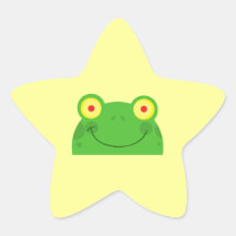 cute peeking cartoon frog froggy face sticker