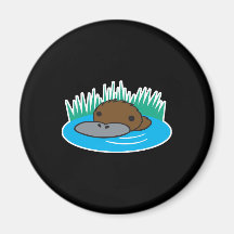 cute peeking platypus refrigerator magnet