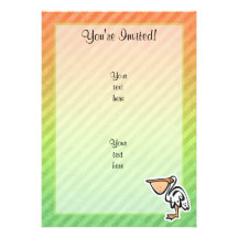 Cute Pelican; Colourful Personalized Announcement
