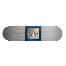 Cute Pelican; Metal-look Skateboard Deck