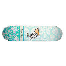 Cute Pelican; Teal Skateboards
