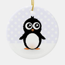 Cute penguin cartoon christmas tree ornaments