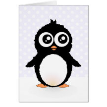 Cute penguin cartoon greeting card