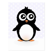 Cute penguin cartoon post card
