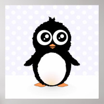 Cute penguin cartoon poster