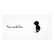 Cute penguin customized photo card