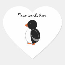 Cute penguin heart sticker