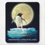 Cute PENGUIN & MOON Fun Motivational Mousepad