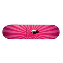 Cute penguin pink sunburst skate board