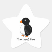 Cute penguin star sticker