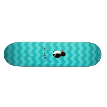 Cute penguin turquoise chevrons skate boards