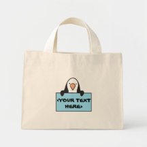 CUTE PENGUIN WITH CUSTOM SIGN, <YOUR TEXT HERE> TOTE BAG