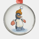 cute penguin with hat and gloves christmas tree ornament