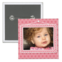 Cute picture frame with polkadots button