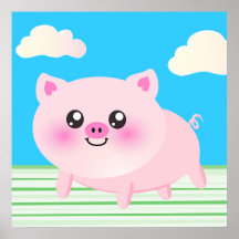 Cute pig cartoon print