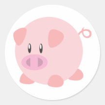 Cute Pig T Shirt, Shirts, Pig Gifts, Art, Posters Round Stickers