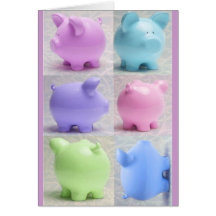 Cute Piggy Collage Cards