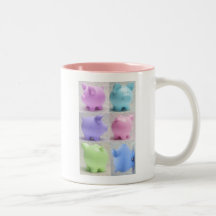 Cute Piggy Collage Coffee Mugs