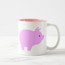 Cute Piglet Silhouette Coffee Mugs