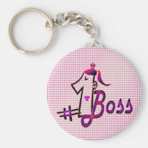 Cute pink  #1 boss keychain for her