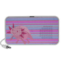 Cute Pink Albino Axolotl iPod Speaker