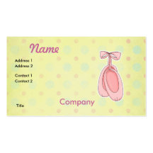 Cute Pink Ballerina Toe Shoes Business Card Templates