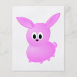 Cute Pink Bunny Rabbit. Flyer Design