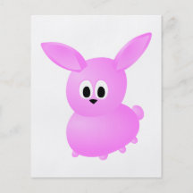 Cute Pink Bunny Rabbit. Flyer Design