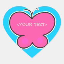 cute pink butterfly, <YOUR TEXT>, <YOUR TEXT> Stickers