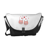 Cute Pink Cats with Hearts. Courier Bag