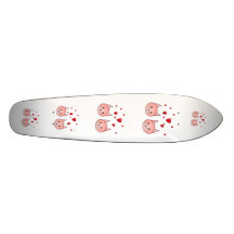 Cute Pink Cats with Hearts. Skateboard