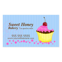 Cute Pink Cupcake with Cherry Business Cards