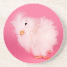 Cute Pink Easter Chick Coasters