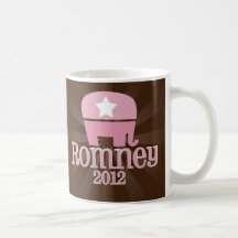 Cute Pink Elephant, Romney 2012 Coffee Mugs