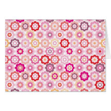 Cute pink flower note card