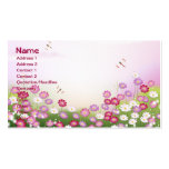 Cute Pink Flowers, Dragonflies Business Cards