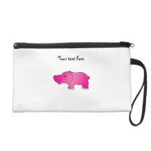 Cute pink hippo wristlet purse