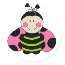Cute Pink Ladybug stickers