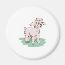 cute pink lamb magnets