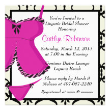 Cute Pink Lingerie Bridal Shower Invitation