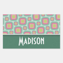 Cute Pink & Mint Retro Pattern Stickers