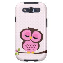 Cute Pink Owl Samsung Galaxy S3 Covers