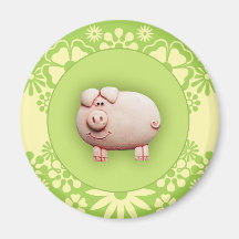 Cute Pink Pig Refrigerator Magnets