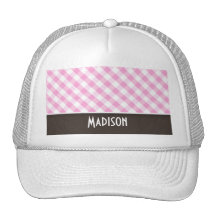 Cute Pink Plaid; Checkered Hats