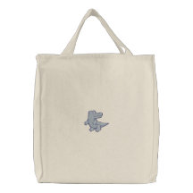 Cute Pink Purple Alligator Canvas Bag