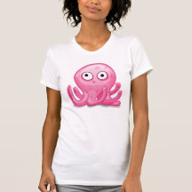 cute pink silly octopus t-shirt