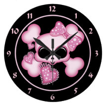 Cute Pink Skull Clocks