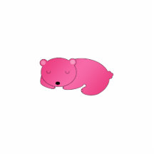 Cute pink sleeping bear turquoise glitter photo sculptures