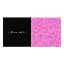 Cute Pink Swirly Vines Pattern Photo Greeting Card